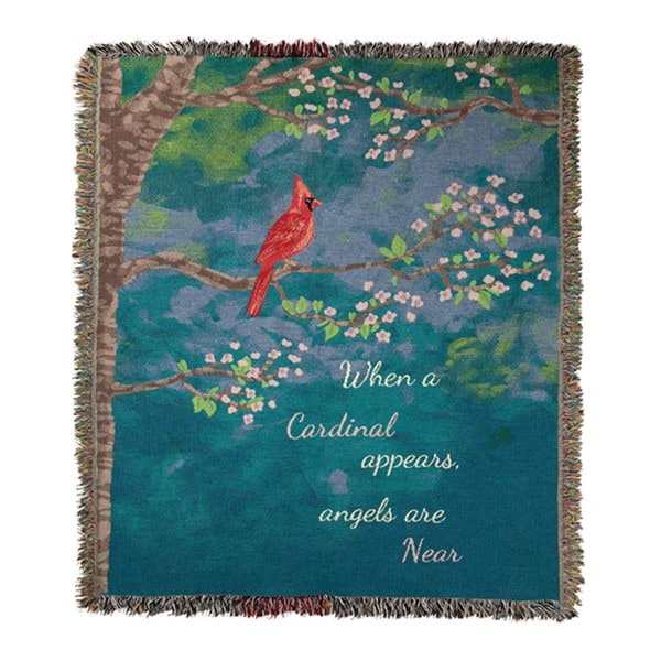 When A Cardinal Appears Tapestry Throw